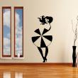 Wall decals design - Wall decal Dressing Woman with a dart skirt - ambiance-sticker.com