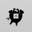 Wall decal Funny pig - ambiance-sticker.com