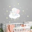 Wall decals Names - Wall decal elephant and rabbit in the stars + 60 stars - ambiance-sticker.com
