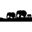 Animals wall decals - Wall decal elephants troop silhouette - ambiance-sticker.com