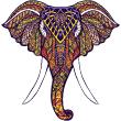 Wall decals boho design - Wall decal elephant head - ambiance-sticker.com