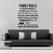Wall decals with quotes - Wall decal Family Rules decoration - ambiance-sticker.com