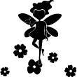 Wall decals for kids - Fairy and flower wall decal - ambiance-sticker.com