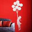 Wall decals design - Wall decal floating girl with balloons - ambiance-sticker.com