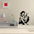 Wall decals design - Wall decal girl with TV - ambiance-sticker.com