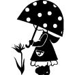 Wall decals for kids - Little girl with a mushroom umbrella wall decal - ambiance-sticker.com