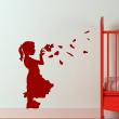 Wall decals for babies  Girl throwing leaves, apples wall decal - ambiance-sticker.com