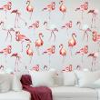 Animals wall decals - Vintage flamingos wall decal - ambiance-sticker.com
