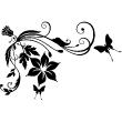 Flowers wall decals - Wall sticker Baroque butterfly flowers - ambiance-sticker.com