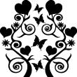 Flowers wall decals - Wall sticker Flowers with hearts petals - ambiance-sticker.com