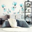 Flower wall decals - Wall decal country blue flowers - ambiance-sticker.com