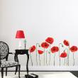 Flower wall decals - Wall decal flower poppies red - ambiance-sticker.com