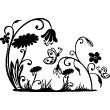 Flowers wall decals - Wall sticker dancing flowers and butterfly - ambiance-sticker.com