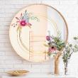 Mirror wall decals - Wall decals watercolor effect flowers and circles for mirror - ambiance-sticker.com