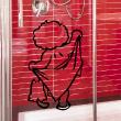 Bathroom wall decals - Wall decal boy with towel - ambiance-sticker.com