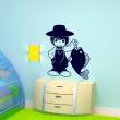 Wall decals for kids - Boy with big fish wall decal - ambiance-sticker.com