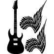 Wall decals music - Wall decal Guitar and wings - ambiance-sticker.com