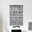 Wall decals with quotes - Wall decal Hausregeln - ambiance-sticker.com