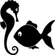 Bathroom wall decals - Wall decal Seahorse fish - ambiance-sticker.com