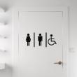 Wall decals for doors - Wall decal door Man, woman, disabled - ambiance-sticker.com