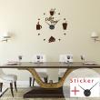 Clock Wall decals -  Clock Wall sticker quote coffee time - ambiance-sticker.com