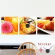 Clock Wall decals - Wall decal Design Breakfast - ambiance-sticker.com