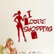 Figures wall decals - Wall decal I love shopping - ambiance-sticker.com