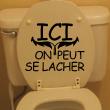 WC wall decals - Wall decal Ici on peut se lacher - ambiance-sticker.com