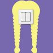 Wall decals Plugs & Swtich Buttons - Wall sticker for light switch hairstyle braids - ambiance-sticker.com