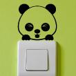 Wall decals Plugs & Swtich Buttons - Wall sticker for light switch panda sticking out tongue - ambiance-sticker.com