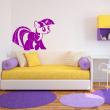 Wall decals for kids - Young unicorn with long tail wall decal - ambiance-sticker.com