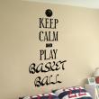 Wall decals with quotes - Wall decal Keep calm and play basket ball - ambiance-sticker.com
