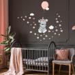 Wall decals Names - Wall decal flying koala + 100 flowers - ambiance-sticker.com