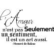 Wall decals with quotes - Wall decal L'amour est un art - Honoré de Balzac - ambiance-sticker.com