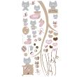 Wall decals for kids - The universe pink kitten wall decal - ambiance-sticker.com