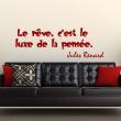 Wall decals with quotes - Wall decal Le luxe de la pensée - Jules Renard - ambiance-sticker.com