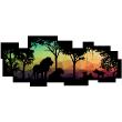 Wall decals for kids - Lion and his tribe in the savanna Wall decal - ambiance-sticker.com