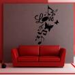 Wall decals music - Wall decal Love music notes and butterflies - ambiance-sticker.com