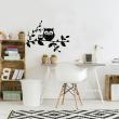 Animals wall decals - Mom owl and its young Wall decal - ambiance-sticker.com