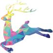 Christmas wall decals - Wall decal Christmas deer origami - ambiance-sticker.com