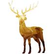 Nature wall decals - Wall decal Christmas golden deer origami - ambiance-sticker.com