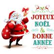 Christmas wall decals - Wall decal Christmas santa claus joyeux noël et bonne année - ambiance-sticker.com