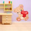 Wall decals kids - Teddy bear and his heart Wall sticker - ambiance-sticker.com