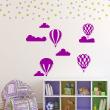 Wall decals for kids - Clouds and 4 hot air balloons Wall sticker - ambiance-sticker.com