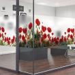 Blackout wall decals - Blackout and privacy sticker for window 2 meters x 40 cm poppies - ambiance-sticker.com
