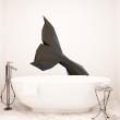 Wall decals 3D - Wall sticker origami 3D black whale tail in profile - ambiance-sticker.com