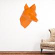 Wall decals 3D - Wall sticker origami 3D orange fox in profile - ambiance-sticker.com