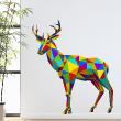 Wall decals origami - Wall decal origami multicolored deer - ambiance-sticker.com
