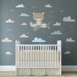 Wall decals for kids - Teddy bear in the clouds wall decal - ambiance-sticker.com