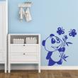 Wall decals for kids - Wall sticker panda with bamboo and butterflies - ambiance-sticker.com